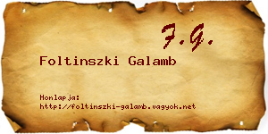 Foltinszki Galamb névjegykártya
